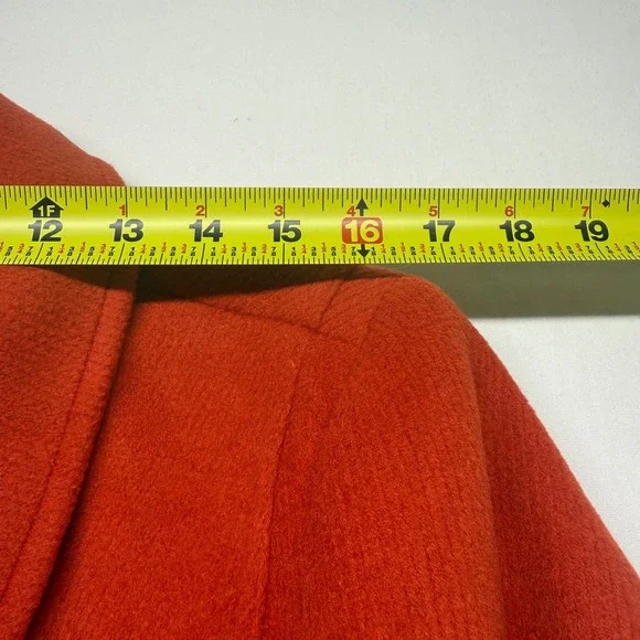 Talbots Wool Toggle Coat Hooded Orange Rust 14W Plus Duffle Jacket - Picture 11 of 12